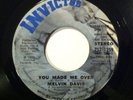 Melvin Davis - You Made Me Over - 45 Scarce Detroit Soul Promo EX