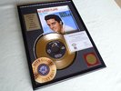 DISQUE D'OR SOUS CADRE ELVIS PRESLEY HIS LATEST FLAME 45T GOLD 24K PHOTO FILE 