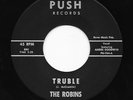 Mod Popcorn R&B 45 THE ROBINS Truble/Moving Out Push HEAR Great