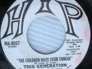 THIS GENERATION the children have your tongue WHITE LABEL PROMO psych 45 C55