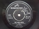 CHAD CARSON : THEY WERE WRONG (HMV POP1156) RGM RARITY. NEAR MINT 