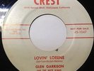 Glen Garrison - Lovin' Lorene b/w You're My Darlin' Rare Promo Rockabilly Crest