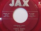 JAX 321 - Lightnin' Hopkins - original Red Wax Blues 45 - VG++/Excellant