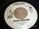 Sissie Houston RARE Northern Soul 45 rpm WLP Promo Radio station copy KAPP