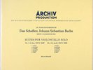 BACH ENRICO MAINARDI CELLO SOLO SUITES NO.1/2 ARCHIV 14029 APM NM