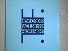 New Order:Movement vinyl LP 33rpm Italian import FACT50 1980s