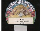 Busy Bee 78rpm Automobile Record A-76 Duet Take A Ride With Me w/ AUDIO CLIP