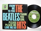 EP 7' THE BEATLES  - HITS - GERMAN GREEN ODEON IN TOP CONDITION