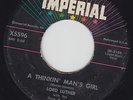 LORD LUTHER A Thinkin' Man's Girl 45 on Imperial new breed R&B rocker HEAR