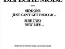 Depeche Mode – Just Can't Get Enough   US Promo (PRO-A-999 )