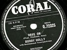 RARE 1958 UK#5 CLASSIC BUDDY HOLLY 78  RAVE ON /TAKE YOUR TIME CORAL Q72325 Vg+