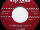 JOE TAYLOR Country 45 Gingham Dog & Calico Cat RED BIRD