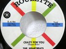 The HEARTBEATS 45 Crazy For You / Down On My Knees ROULETTE Mint- #1852