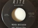 The Debonaires 1966 Never Mistaken 45 Rite 812 Rare Private Garage Punk Fuzz VG+