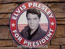 ELVIS PRESLEY FOR PRESIDENT Embossed SIGN Vintage 50's Style Diner Cafe Kitchen