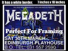 Megadeth live concert Edinburgh Playhouse 30th March 1991 A4 size poster print