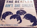 THE BEATLES Ain't She Sweet 45 RPM Record w/ Photo Sleeve - ATCO 6308 VGC+ Orig.