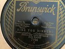 Bruns 7194 Phillip's Louisville Jug Band SING YOU SINNERS/TIGER RAG  78 rpm E+