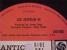 *LED ZEPPELIN 3* 1970 UK ATLANTIC LP *PETER GRANT* Label Print