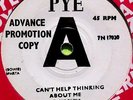 DAVID BOWIE 1966 UK CANT HELP THINKING ABOUT ME PYE WL ADVANCE PROMO 