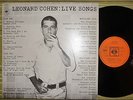 LEONARD COHEN, LIVE SONGS, LP 1973 ORIGINAL UK 1ST PRESS A1/B1 EX/EX