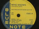 Jazz 78 THELONIOUS MONK Monk's Mood/Who Knows on Blue Note
