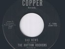 RARE MICHIGAN ROCKABILLY 45rpm THE RHYTHM ROCKERS BAD NEWS / TWILIGHT on COPPER