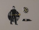 THIRD MAN RECORDS 2 ENAMEL PIN SET PATCH SLEDGE HAMMER JACK WHITE
