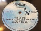 Linval Thompson Give Me Back Rare Killer Roots 12