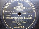(P) SARASATE PABLO Violin 78rpm Black G&T 37934 Miramar(Zortzico)