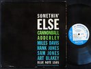 CANNONBALL ADDERLEY Somethin' Else LP BLUE NOTE 1595 RVG EAR DG MONO Miles Davis