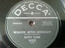 78 RPM DECCA RECORDS PATSY CLINE WALKIN AFTER MIDNIGHT-A POOR MAN ROSES 1957 VG+