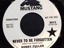 BOBBY FULLER FOUR Never To Be Forgotten/You Kiss Me; MUSTANG (rare promo copy)
