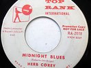 HERB COREY 45 Midnight Blues TOP RANK 1959 Rn'B Teen PROMO VG++  w1825