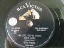 78 RPM RCA VICTOR RECORDS ELVIS PRESLEY I'M LEFT YOU'RE RIGHT SHE'S GONE 1955