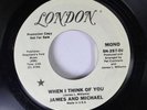 Hear Rock Promo Rare Nm 45 James And Mitchael - When I Think Of You / Same On