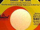 TICKET TO RIDE - THE BEATLES ORIGINAL VINTAGE 45 RPM SWIRL CAPITOL 1965 NM-