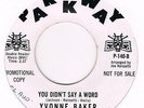 Parkway YVONNE BAKER You didn't say a word Classic northern soul oldie