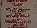 GINETTE NEVEU LP GATEFOLD EN CONCERT 3 MAI 1948 BRAHMS CONCERTO VIOLON STIL 1981