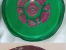 COMBINED GRN VINYL BEATLES TEST PRESSING W/EXPLODED LABEL & GOLD BEATLES BISCUIT