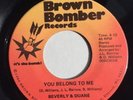 BEVERLY & DUANE   You Belong To Me / Love   Brown Bomber 45 modern soul EX
