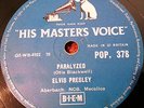 ELVIS PRESLEY   Paralyzed / When My....   HMV POP.378   78 rpm   Free UK Postage