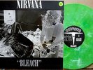 NIRVANA Bleach SUB POP SP-34 1989 SP34 GREEN & WHITE Vinyl LP