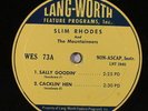 SLIM RHODES & MOUNTAINEERS: Sally Goodin' + 3 LP (8