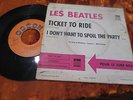 french  promo juke box les beatles pochette papier ep 45t ticket to ride