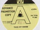 [BEE GEES] MONTANAS   TAKE MY HAND / TOP HAT   1967 UK 
