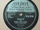 Rare 78, Rocker, Jiver, Rock 'n' Roll JERRY LEE LEWIS Break-Up/London (EX+)