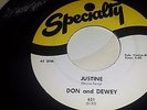 DON AND DEWEY Justine / Bim Bam SPECIALTY 631 R&B ROCKER 45 7
