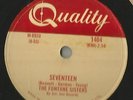 Doo Wop 78 Rpm Record The Fontane Sisters Seventeen