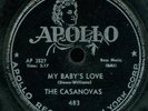 THE CASANOVAS My Babys Love DOO WOP 78 on APOLLO 483
